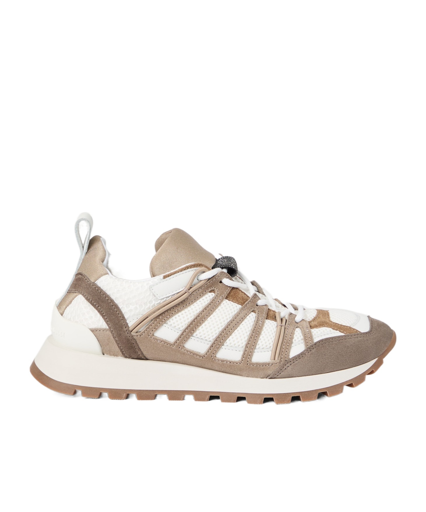 Brunello Cucinelli Low Top Sneakers Mesh Panels In White