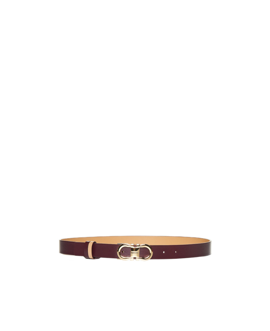 Ferragamo Double-sided Adjustable Gancini Belt In Nude