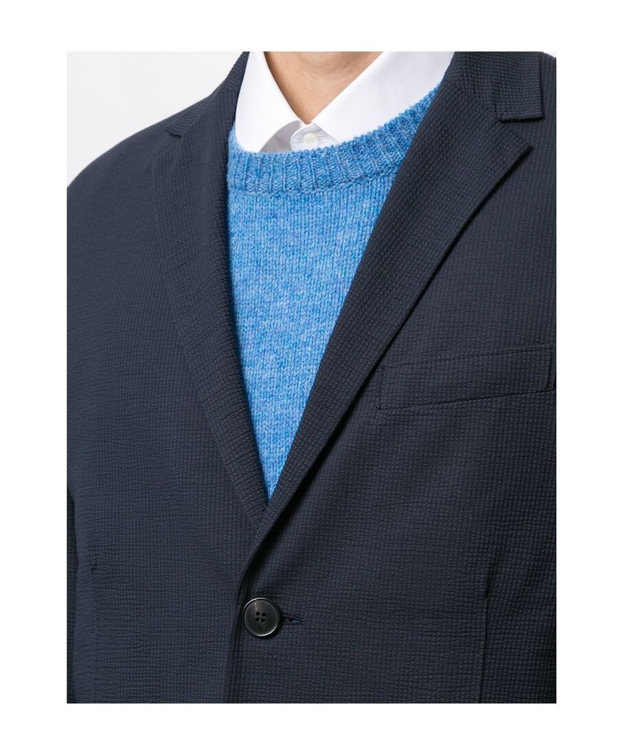 Harris Wharf London Textured Single-breasted Blazer In Blue
