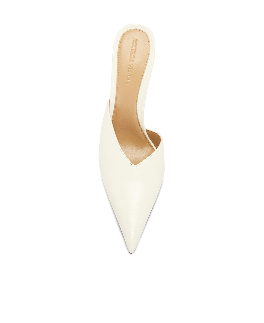 Bottega Veneta Punta Leather Mules In White