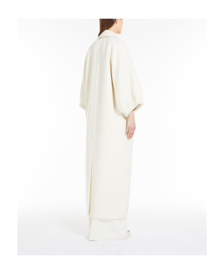 Max Mara Double-breasted Long Coat In White