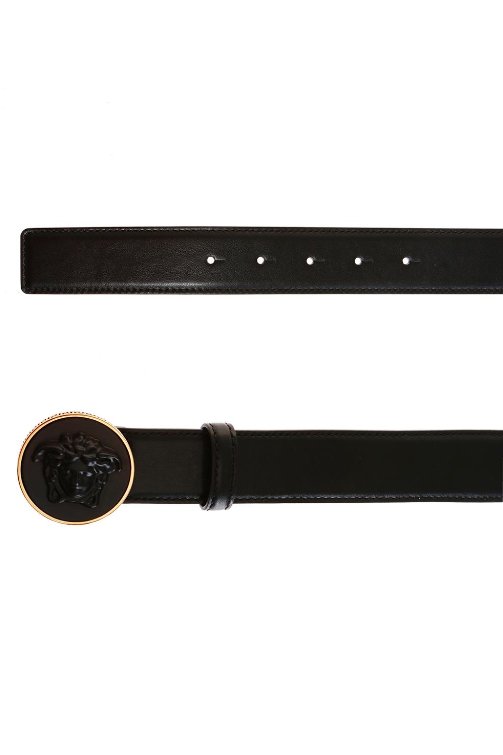 Versace Logo Belt In Black
