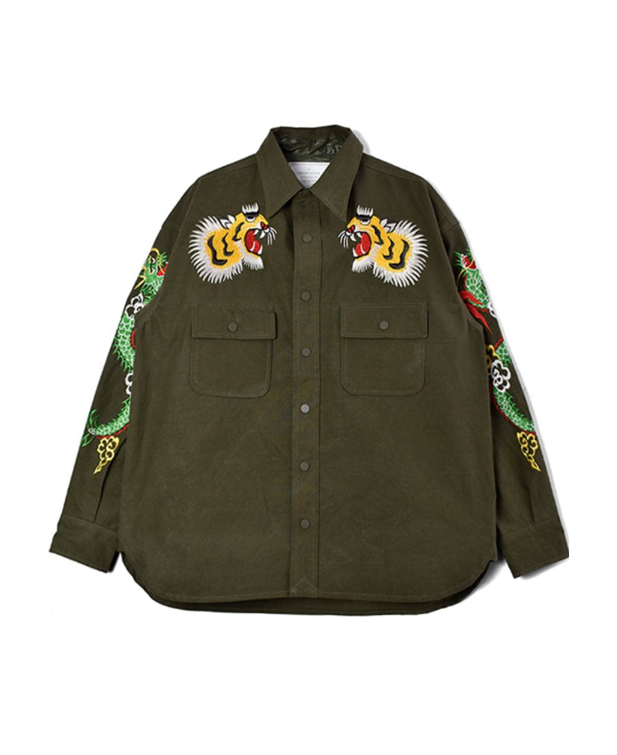 Readymade Dragon Print Shirt In Green