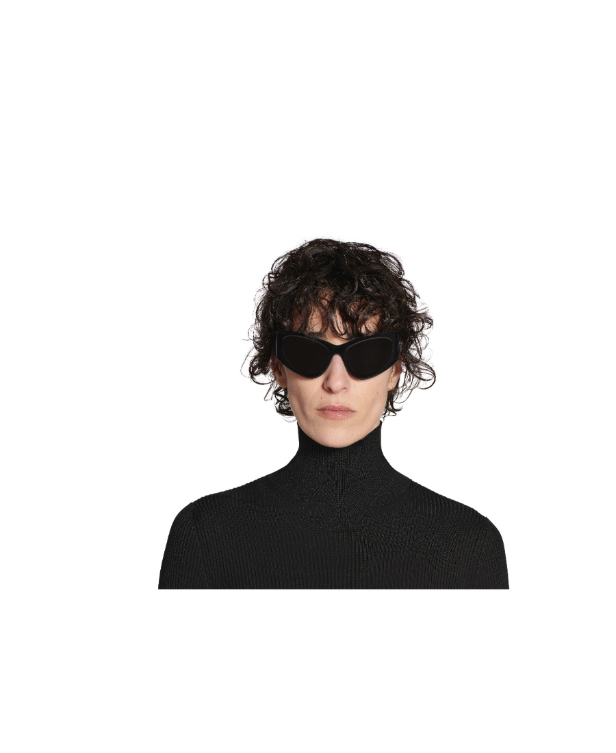 Balenciaga Led Frame Cat-eye Sunglasses In Black