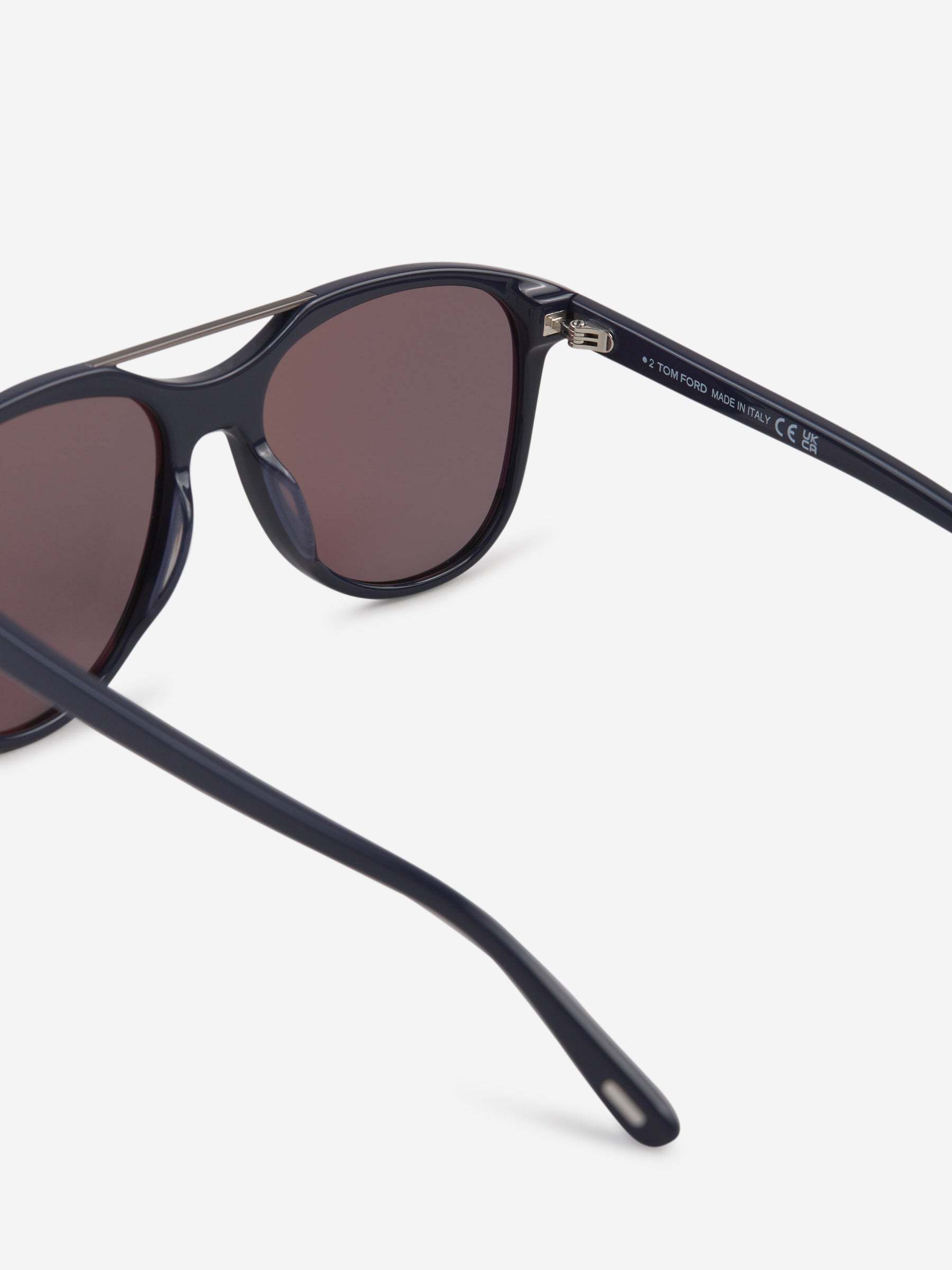 Tom Ford Eyewear Damian Pilot Frame Double Bridge Sunglasses In Gray