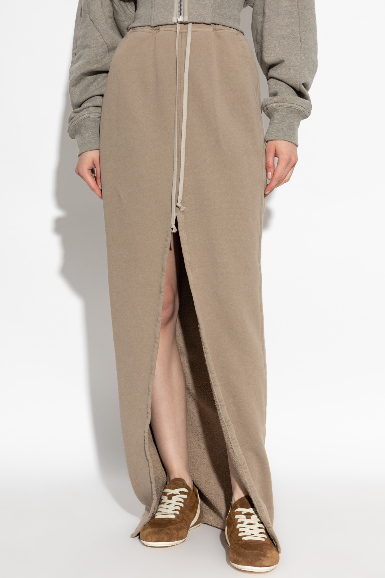 Rick Owens Drkshdw Drawstring-waist Cotton Skirt In Neutral