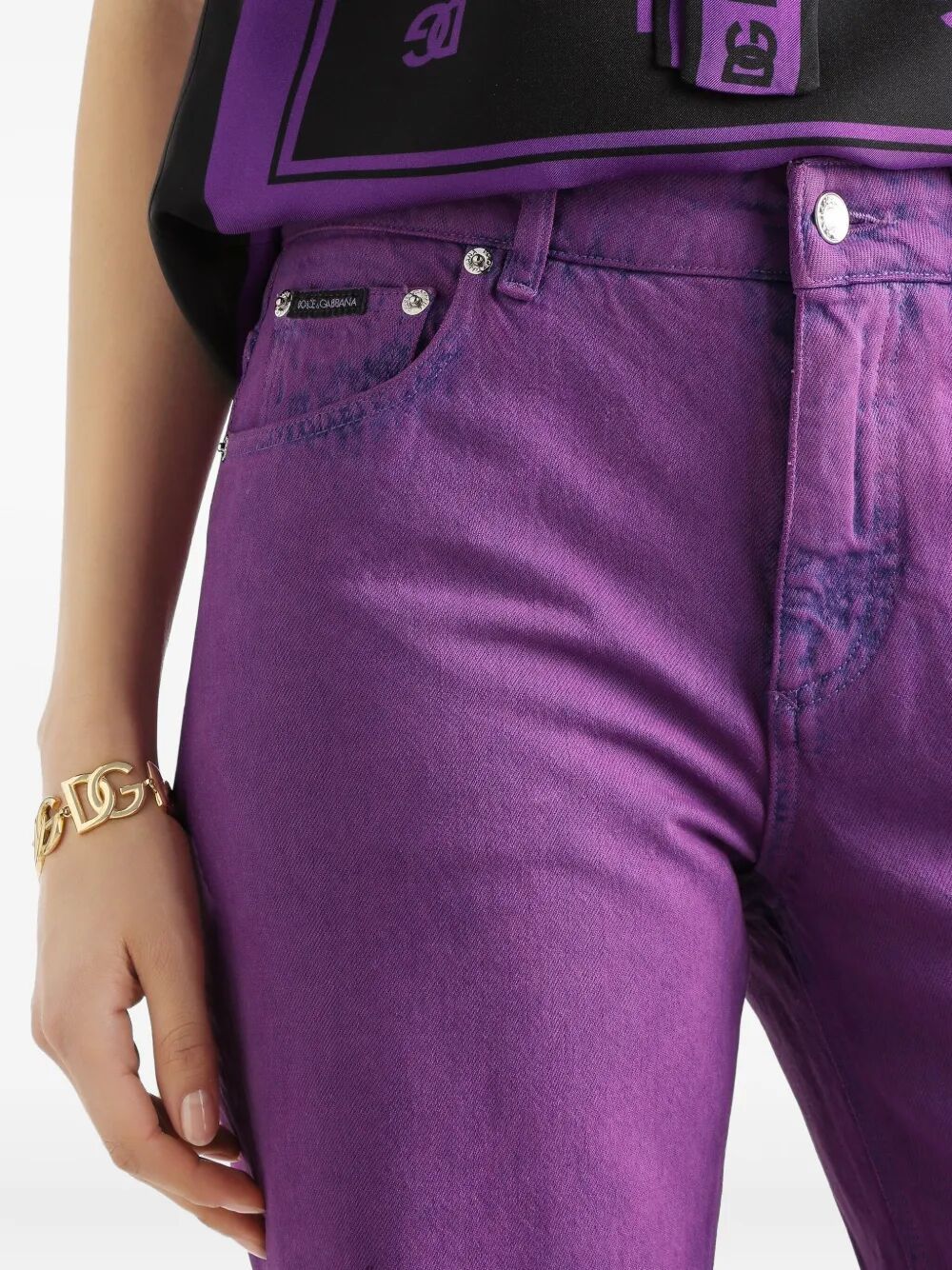 Dolce & Gabbana Five-pocket Straight Leg Jeans In Purple