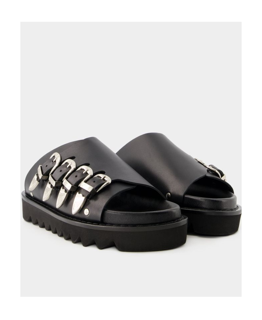 Toga Buckle-embellished Slides In Black