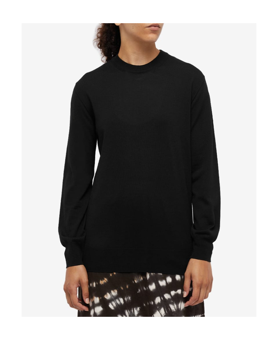 Jil Sander Crew Neck Pullover Sweater In Black