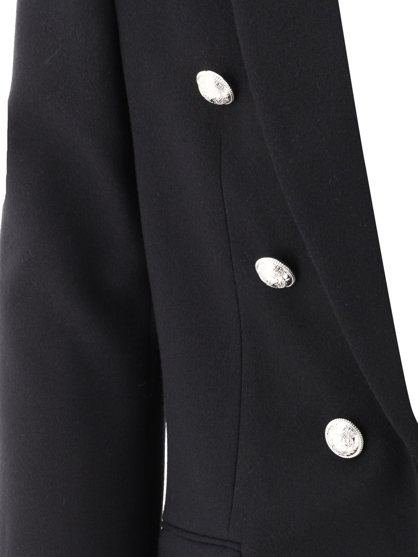 Balmain Embossed-button Open-front Blazer In Black