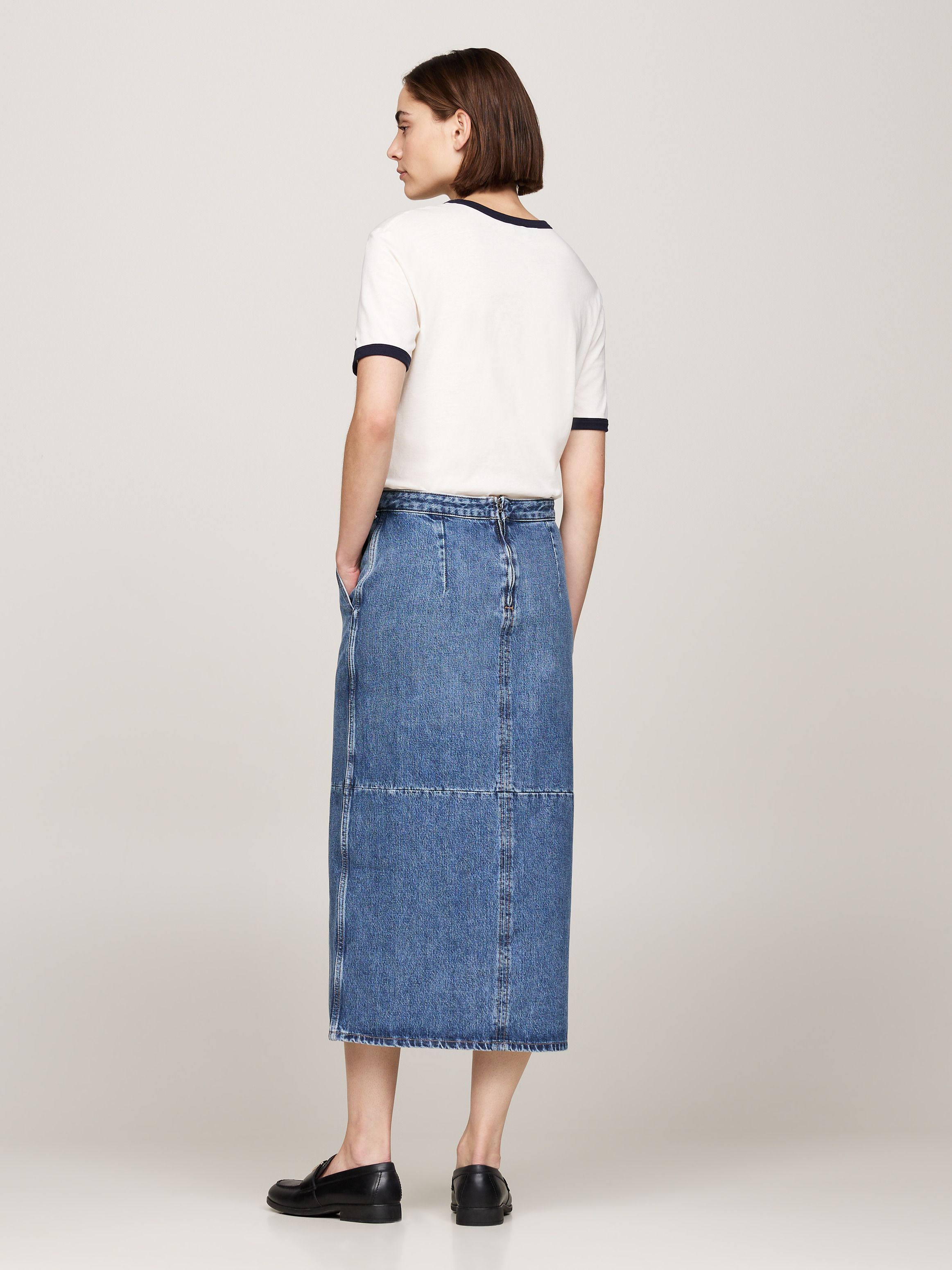 Tommy Hilfiger Logo Denim Skirt In Blue