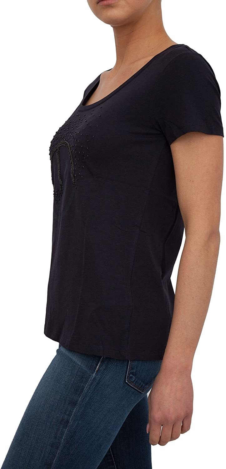 Shop Armani Jeans Printed T-shirt In Black