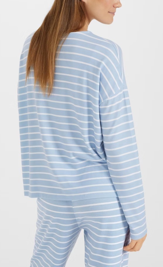 Juvia Striped Pattern Pajamas In Blue