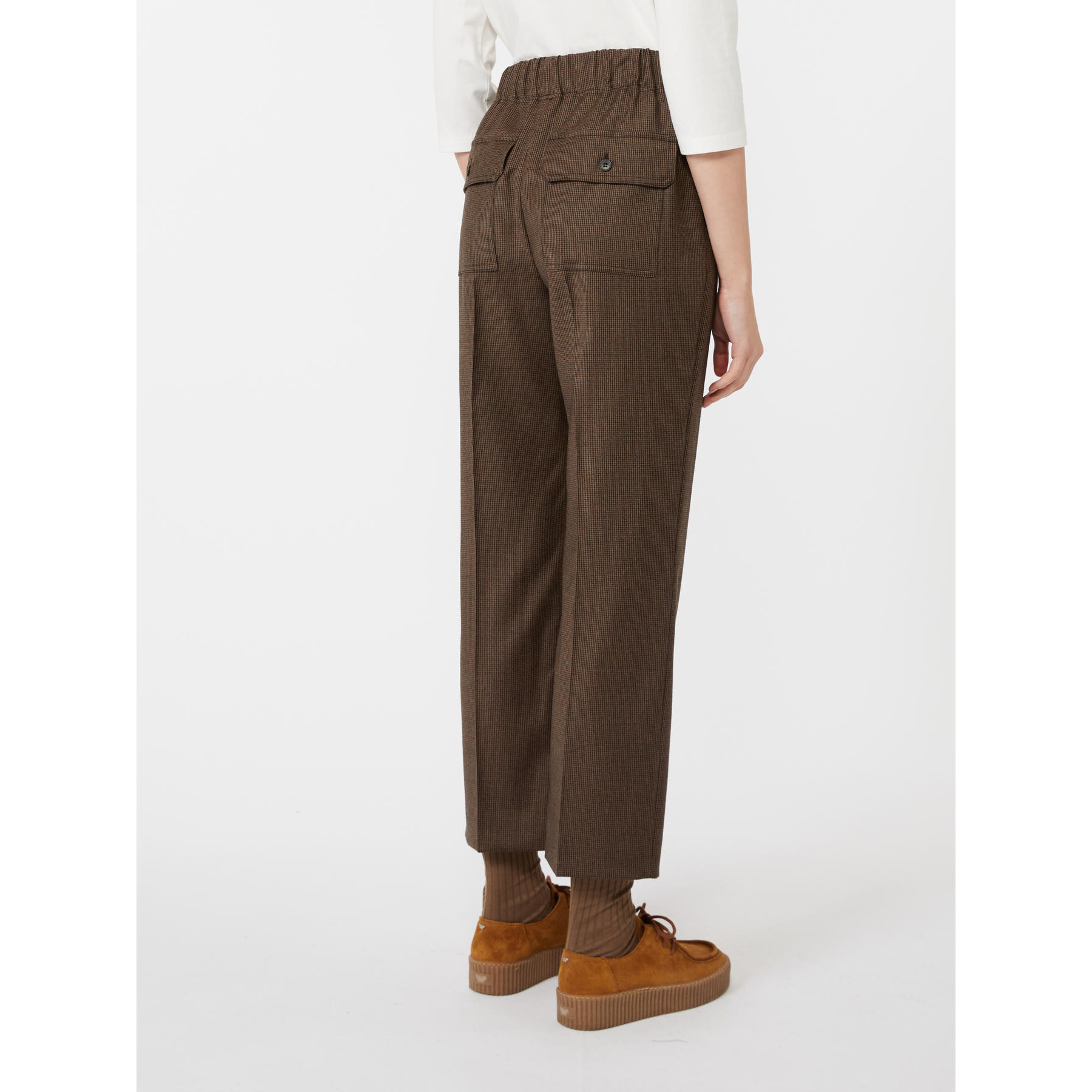 Weekend Max Mara Omens Chocolate Hateley Wide-leg Stretch-wool Trousers In Brown