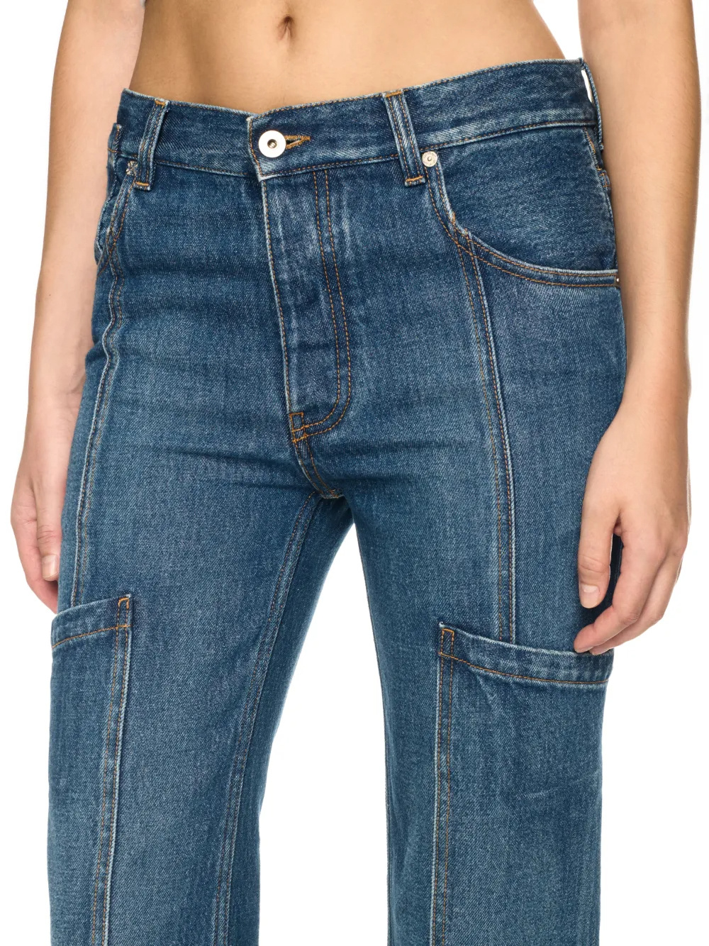 Off-white Straight-leg Cargo Jeans In Blue