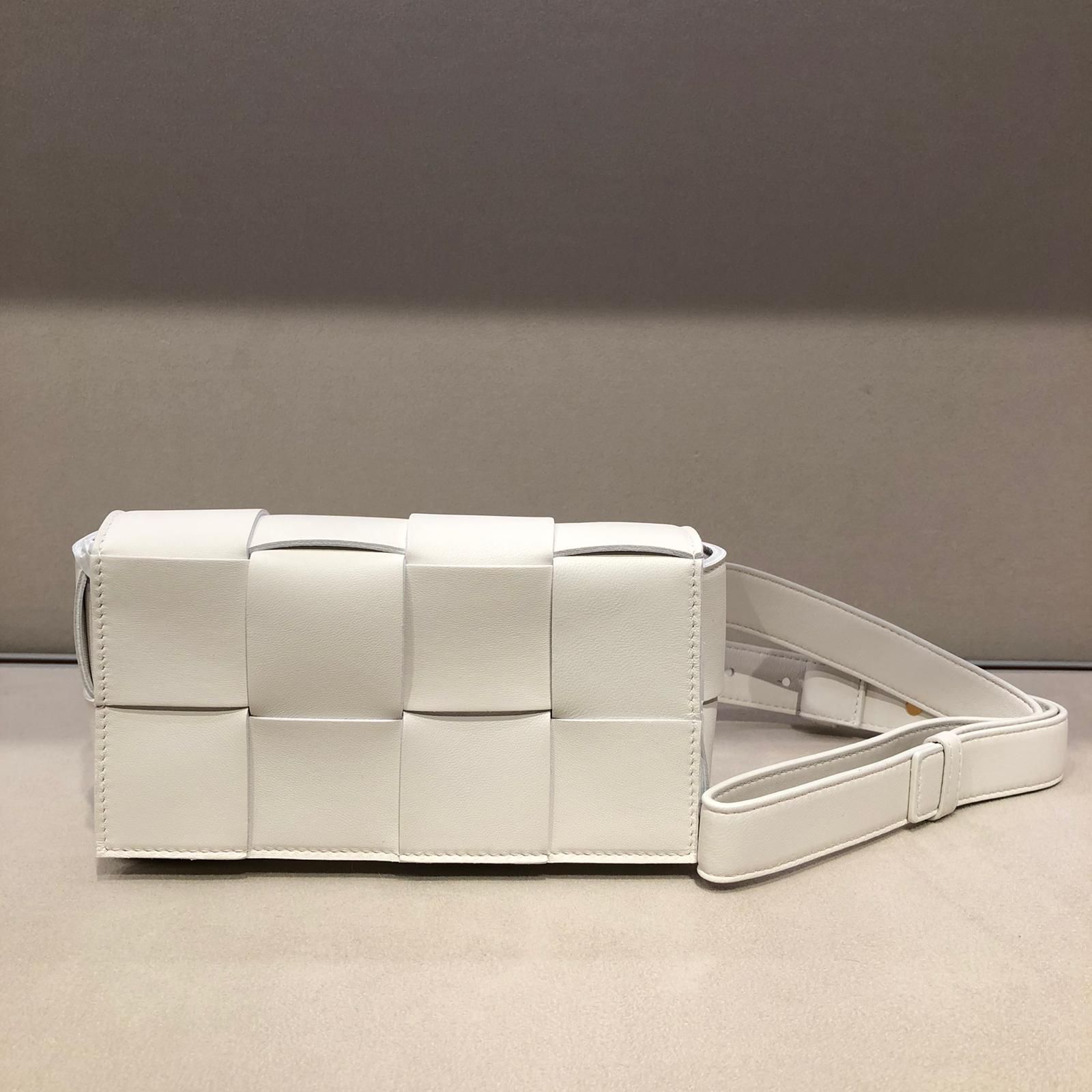 Bottega Veneta Mini Braided Leather Waist Bag In White