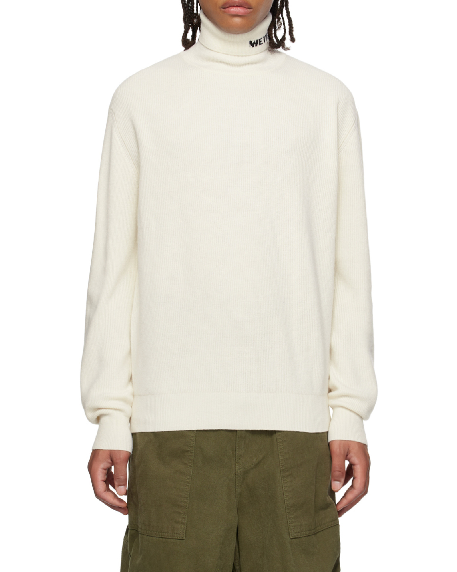 We11 Done Intarsia-knit Roll-neck Jumper In Neutral
