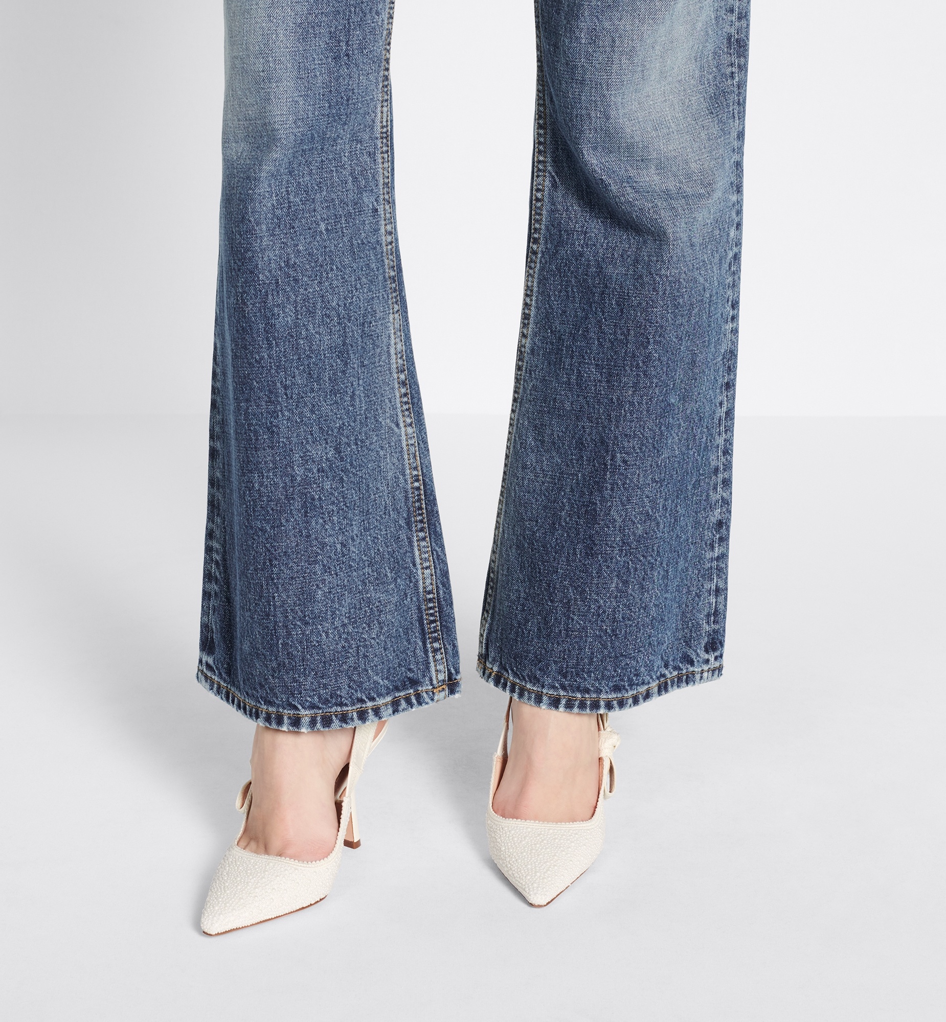 Dior Pointed High Heel Sandals In White