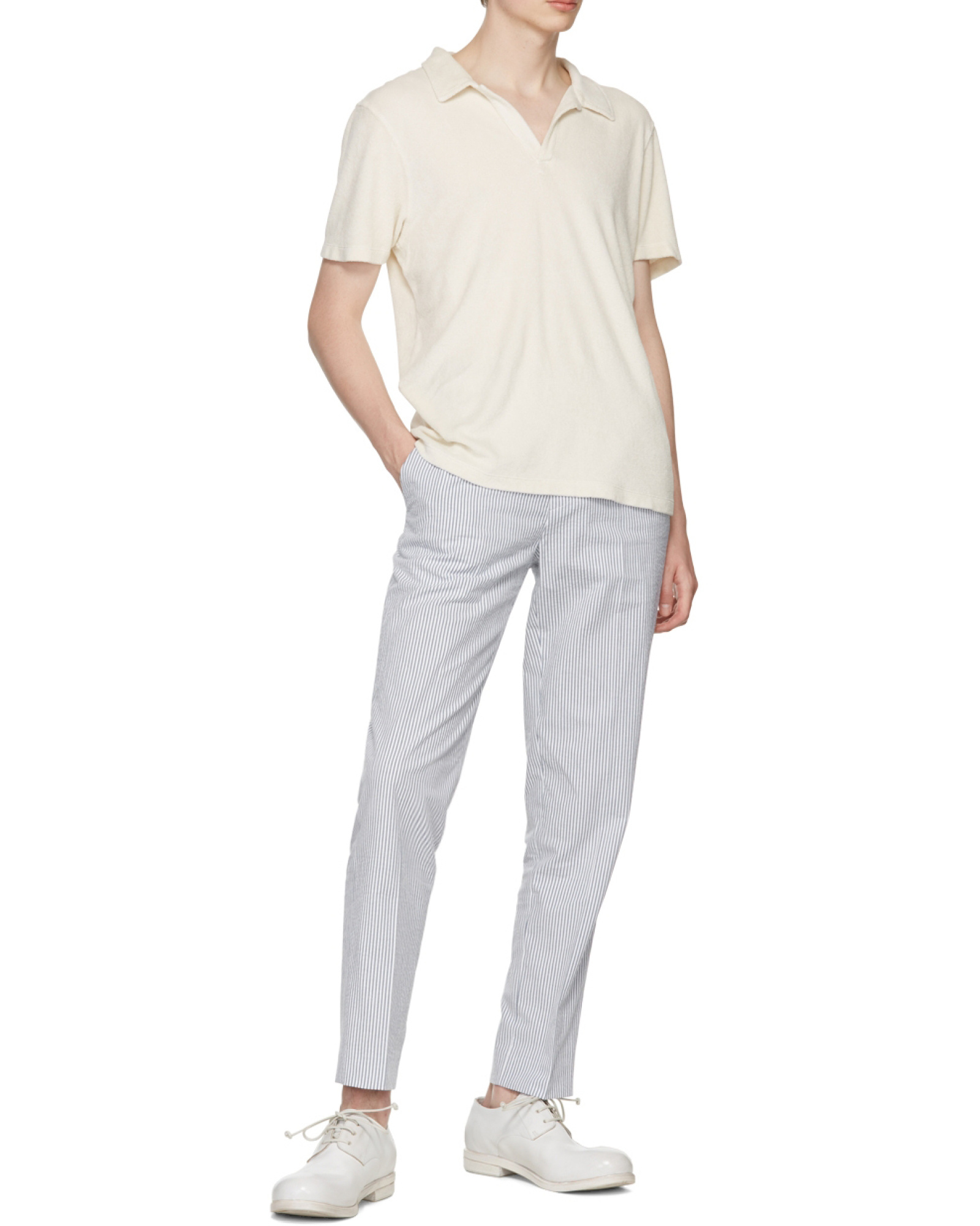 Harmony Paris Striped Casual Pants In Gray