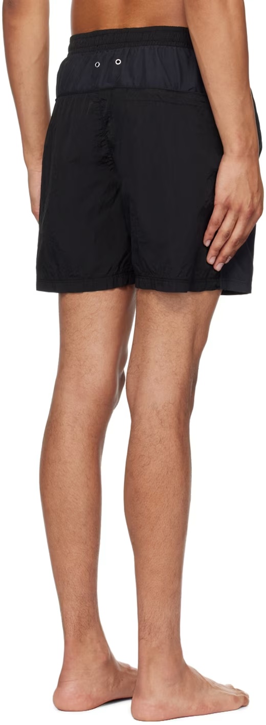 Stone Island Logo Embroidered Shorts In Black