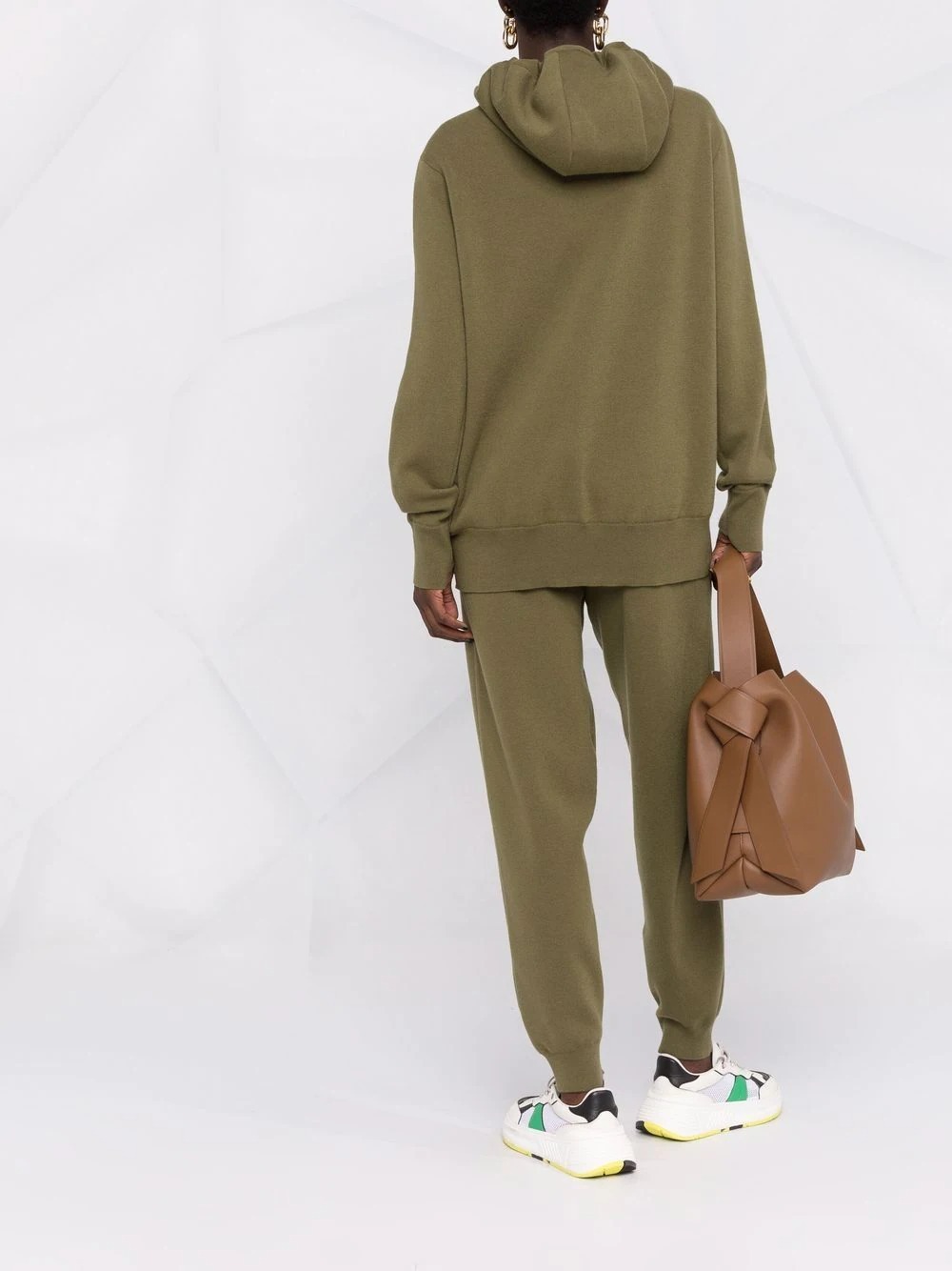 Burberry Monogram-motif Wool-cashmere Blend Jogging Pants In Green