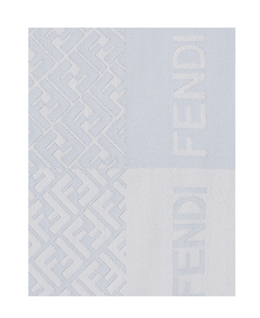 Fendi Rectangular Logo Scarf In Blue