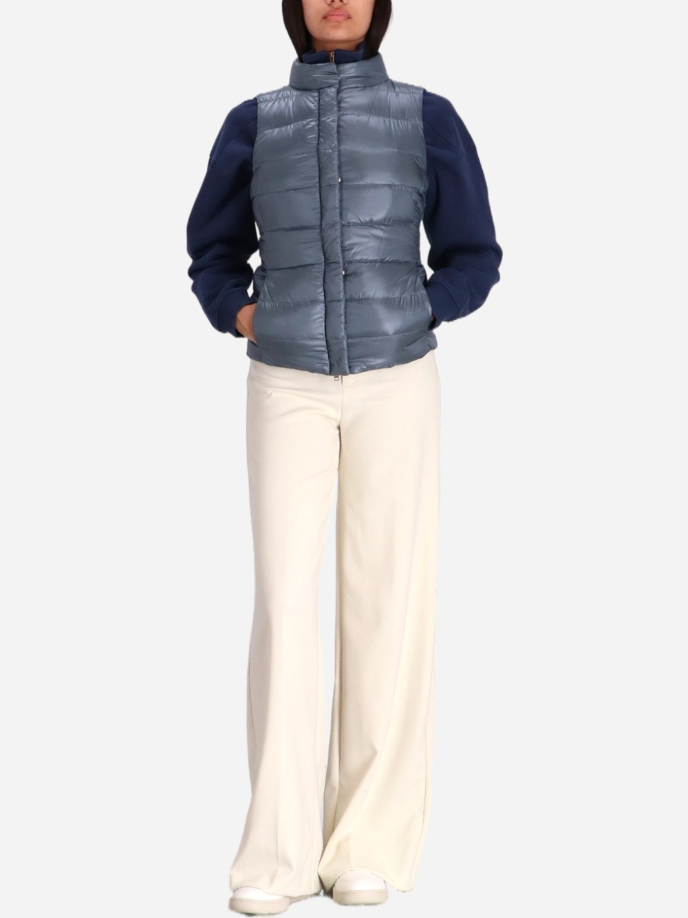 Herno Giulia Quilted Down Vest In Gray