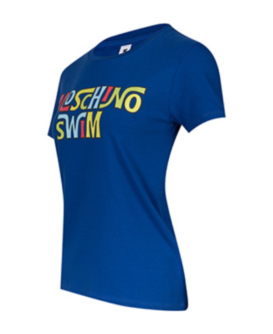 Moschino Logo Printed Short-sleeved T-shirt In Blue