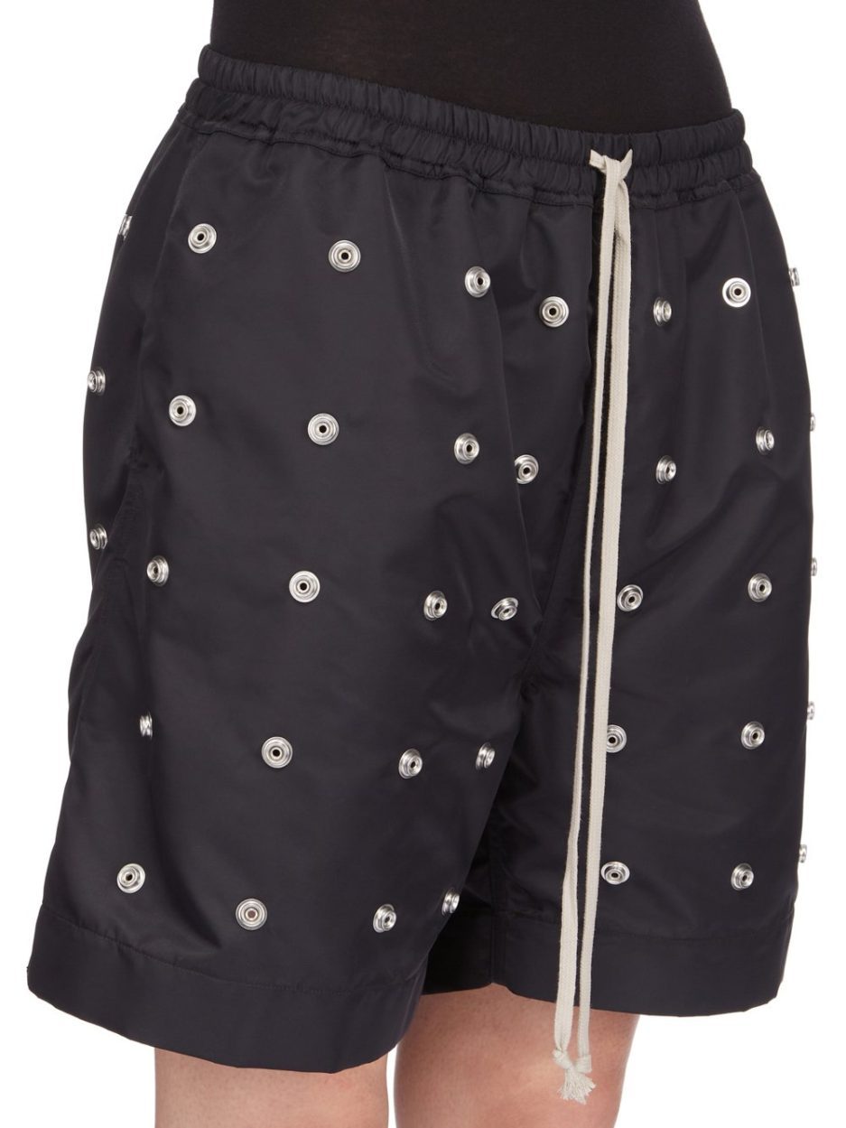 Shop Rick Owens Drkshdw Eyelet-detail Wide-leg Shorts In Black