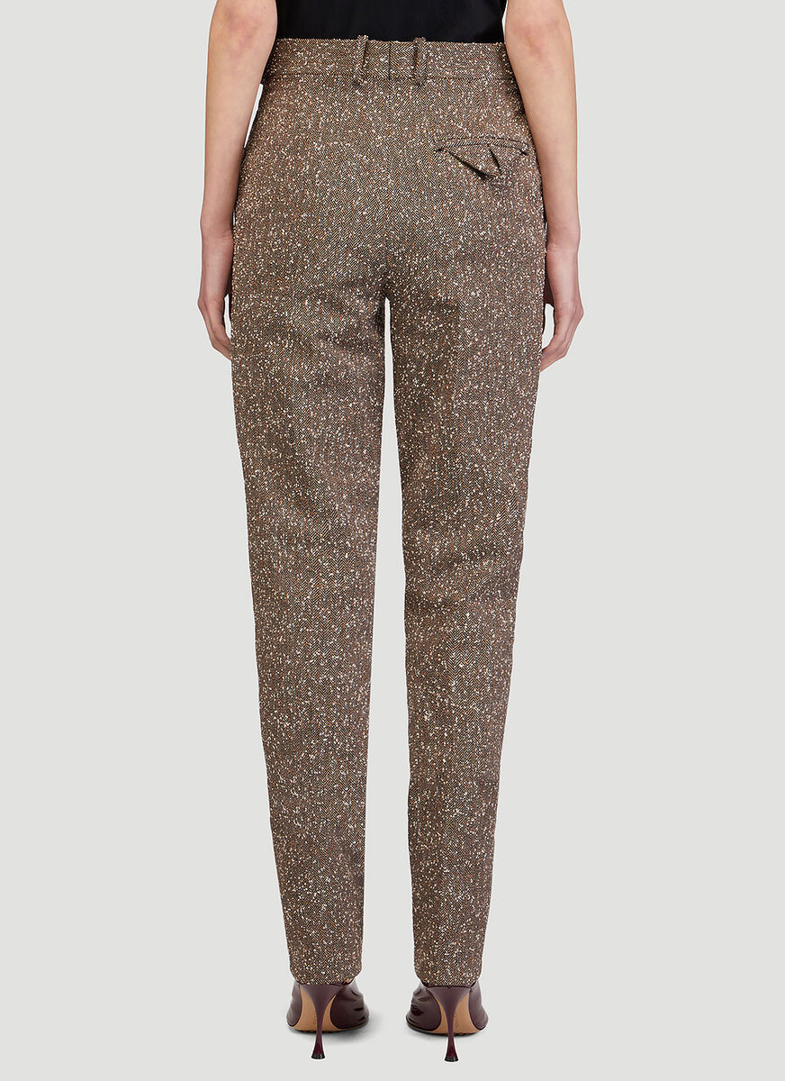 Bottega Veneta High-rise Straight-leg Trousers In Brown