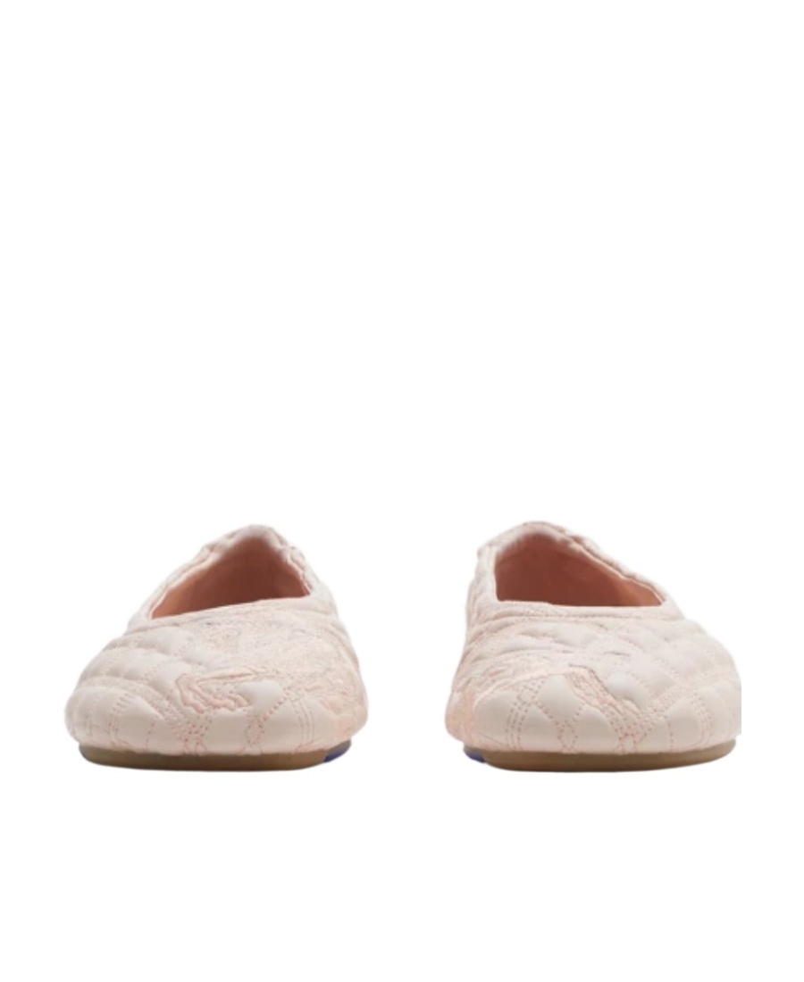 Burberry Sadler Leather Ballerina Flats Women In Pink
