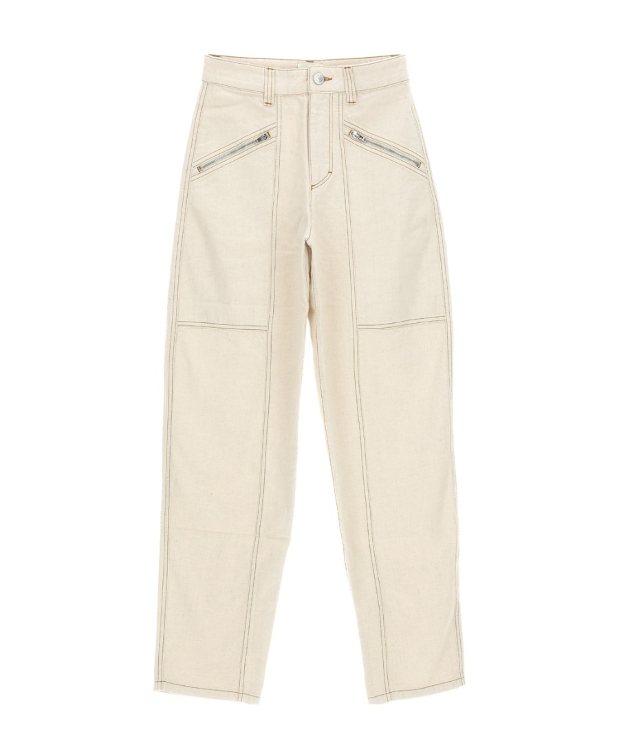 Isabel Marant Catarina High Waist Trousers In Nude