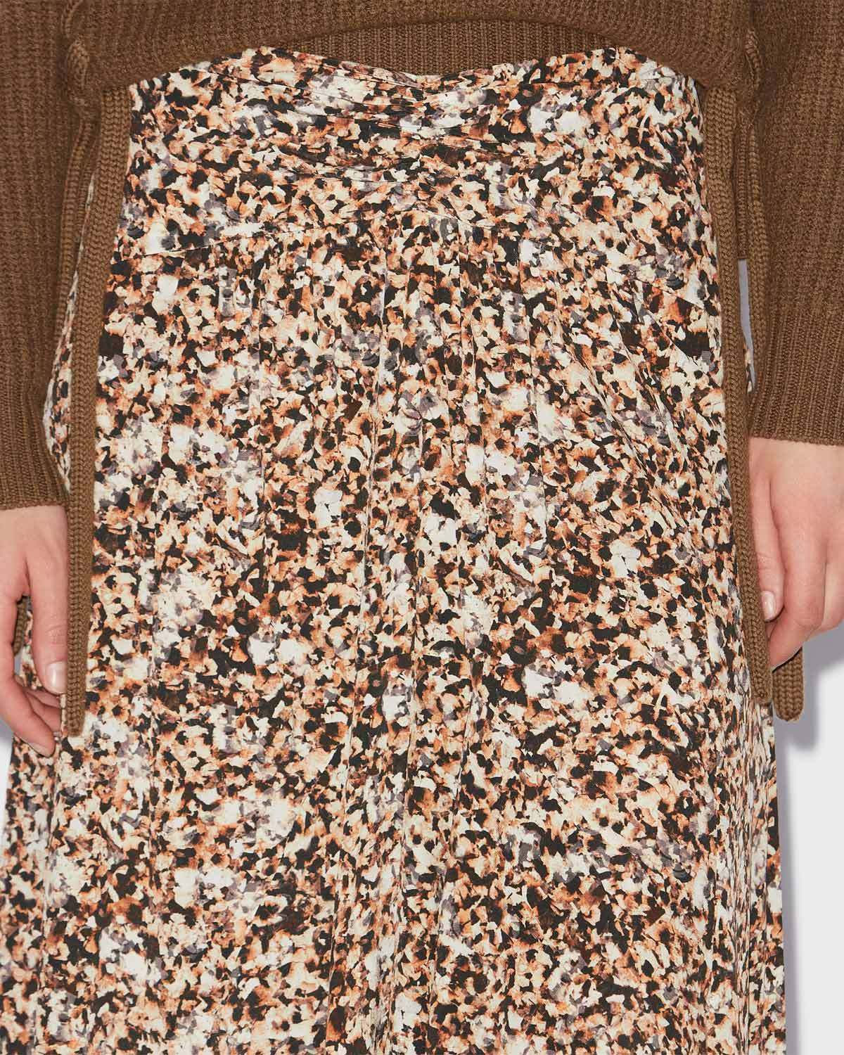 Isabel Marant Olena Draped Midi Skirt In Brown