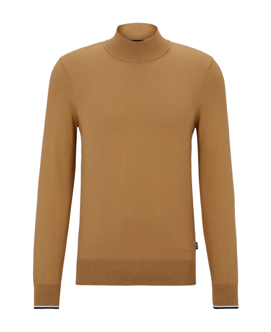 Hugo Boss Plain Knitted Sweater In Brown