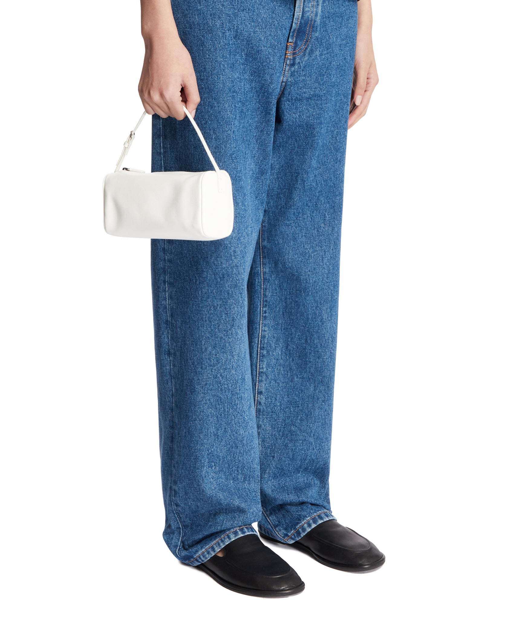 The Row Logo Shoulder Bag In White