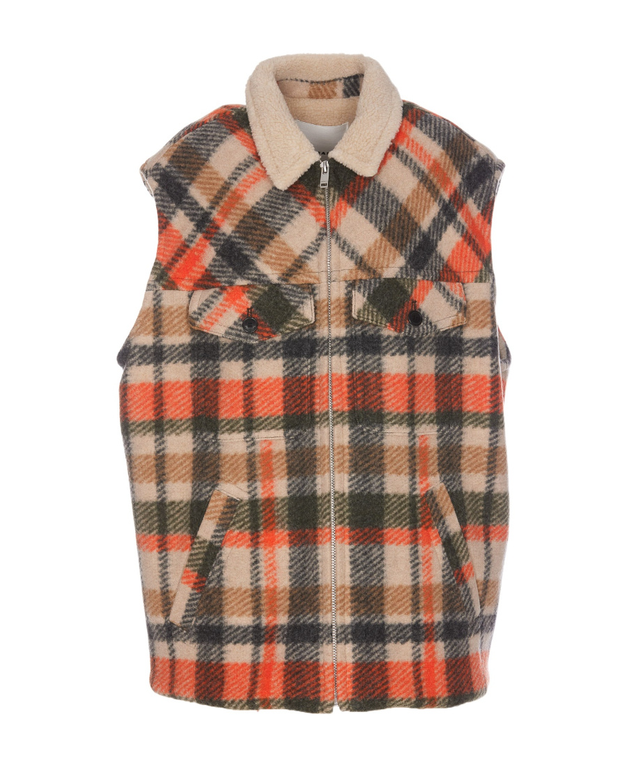 Isabel Marant Men's Kiraneo Plaid Flannel Vest In Multicolor