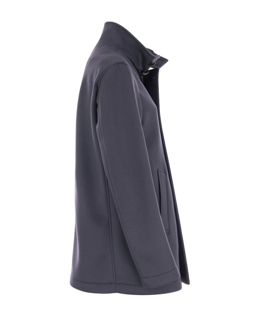 Herno Double-breasted Wool-cashmere Coat In Black