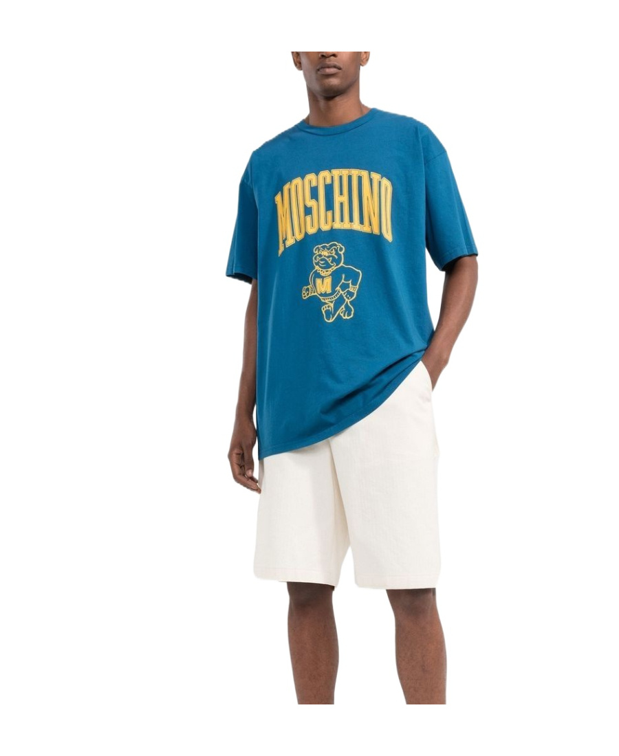 Moschino Logo-print Cotton T-shirt In Blue