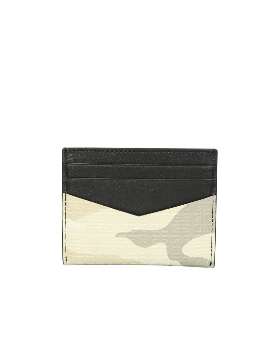 Givenchy 4g Pattern Embossed Calfskin Card Clip In Black