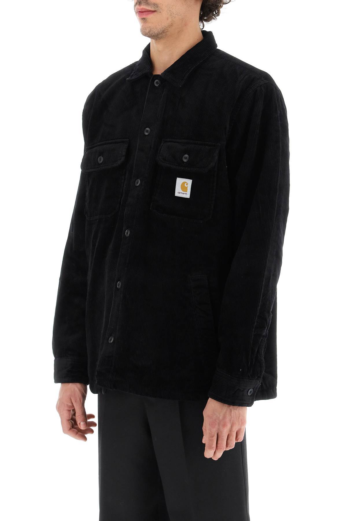 Carhartt Work In Progress Flint Corduroy Button-up Shirt In Black