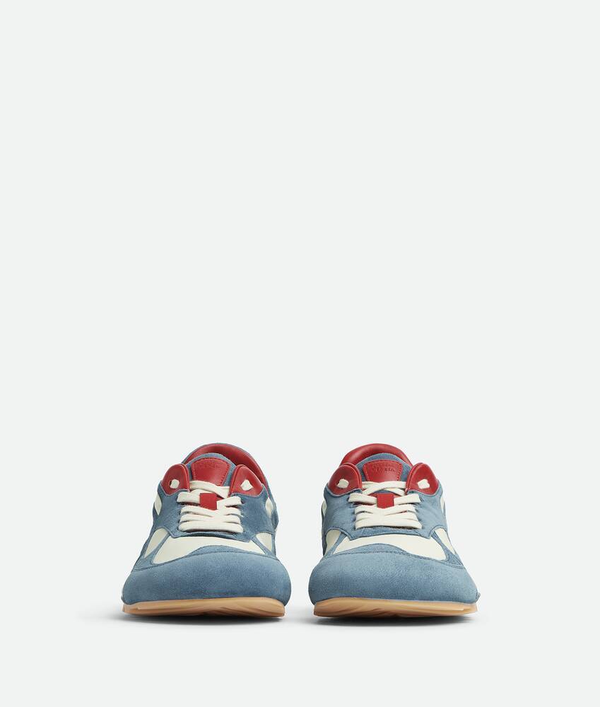 Bottega Veneta Orbit Flash Leather-trimmed Suede And Shell Sneakers In Blue
