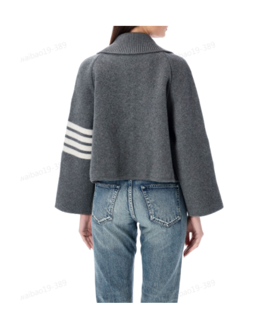 Thom Browne 4-bar Stripe Cropped Jacket In Black