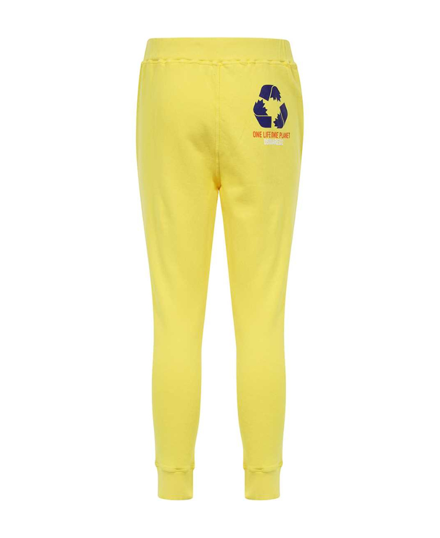 Dsquared2 Jersey-knit Track Pants In Yellow