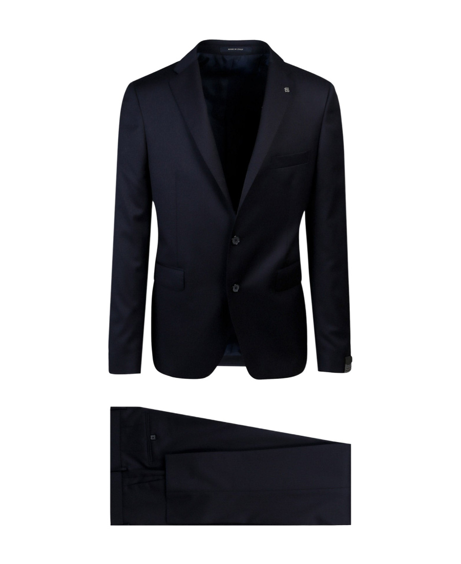 Tagliatore Long-sleeved Jacket With Belt Loops And Pants With Suit In Black