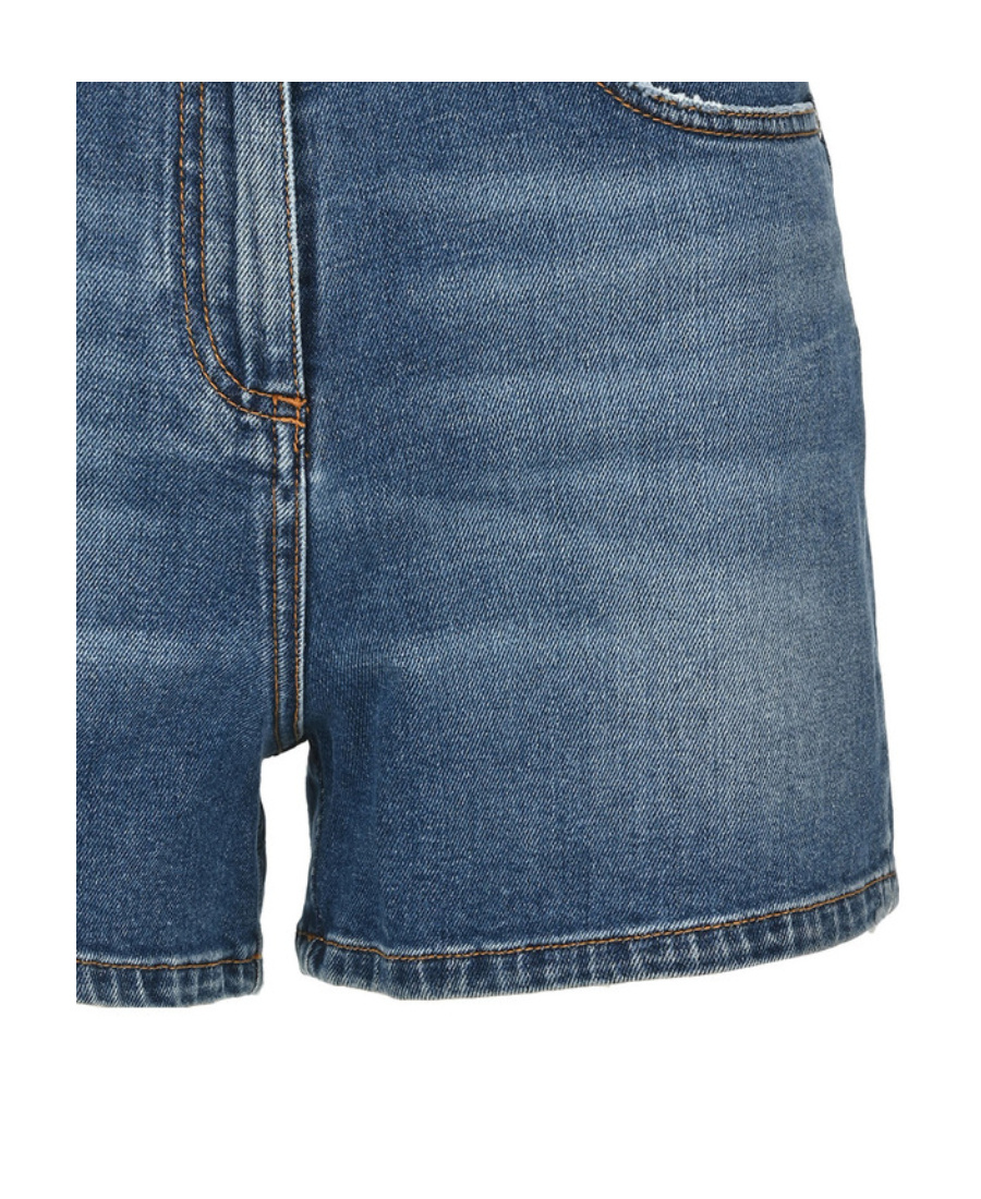 Msgm Denim Shorts In Blue