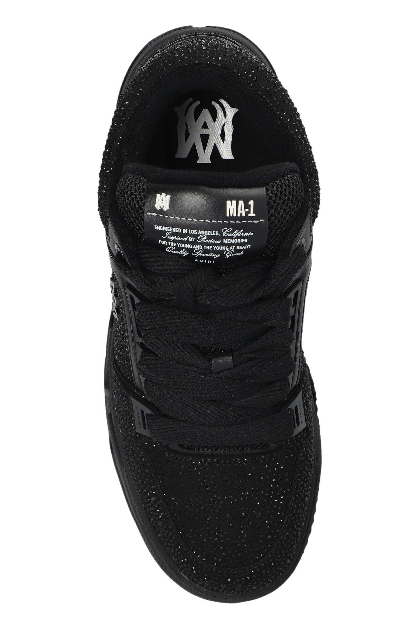 Amiri Crystal Ma-1 Embellished Sneakers In Black