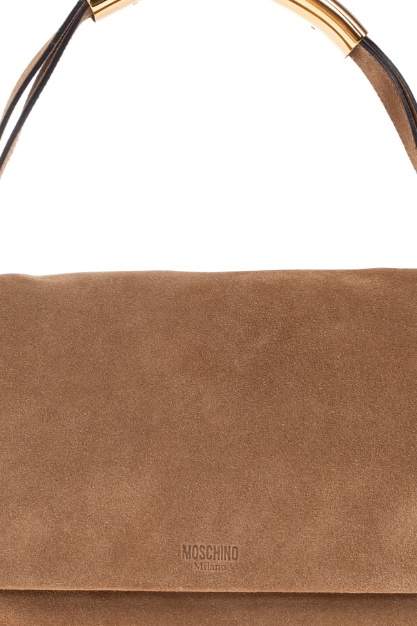 Moschino Handle Me Top Handle Bag In Brown