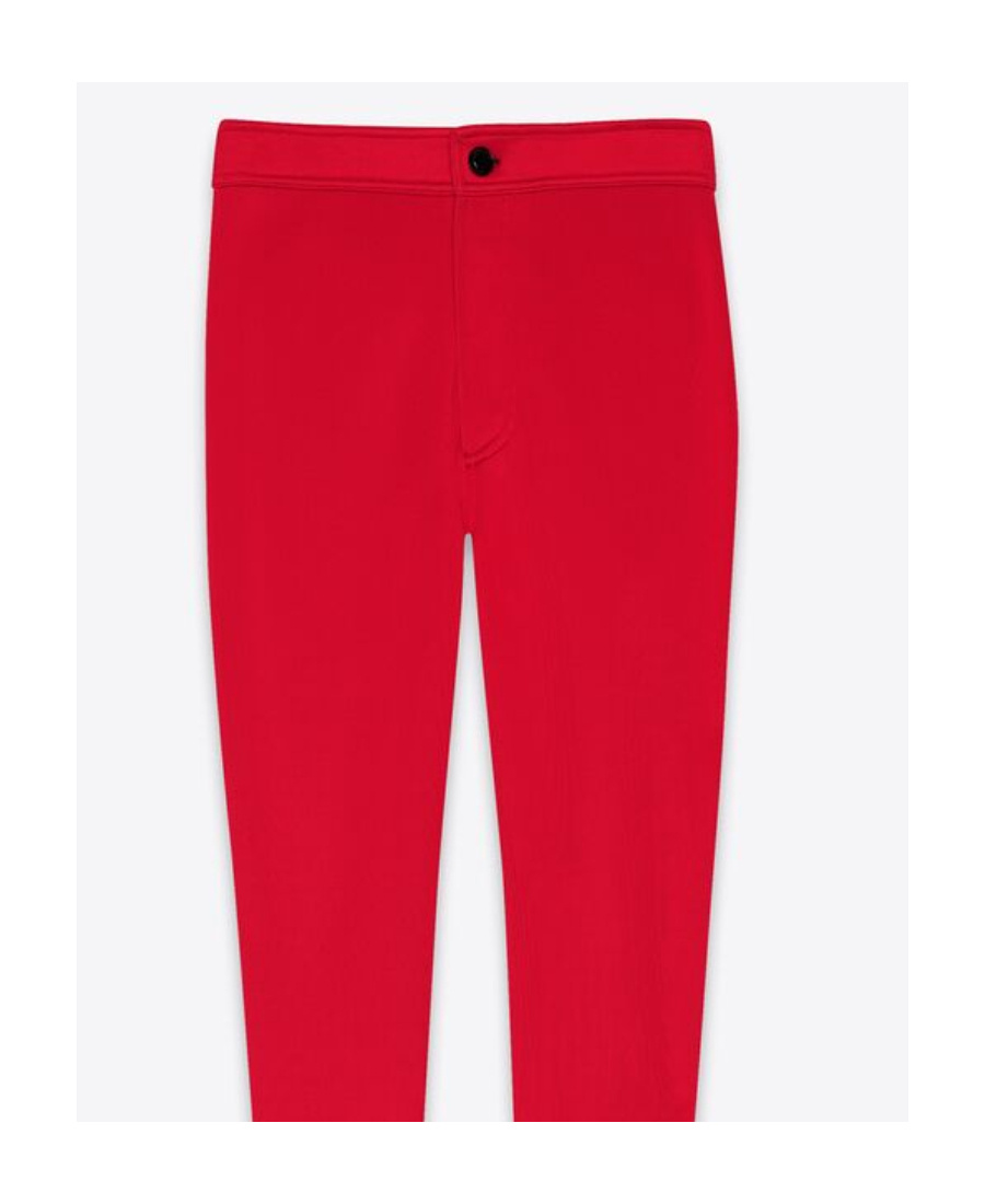 Saint Laurent High Waist Skinny Trousers In Red