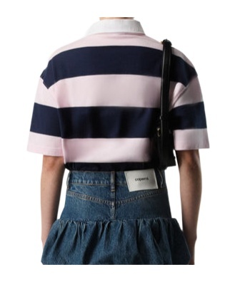 Coperni Striped Polo In Black