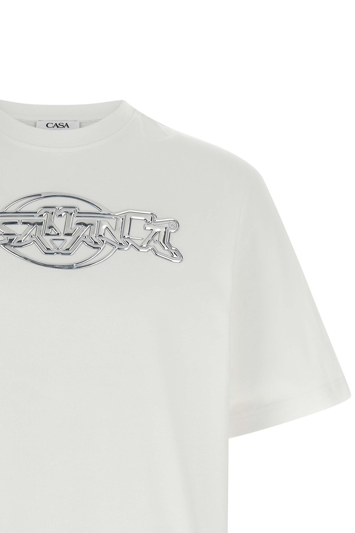 Casablanca Oversize Crew Neck T-shirt With Graphic Print In White